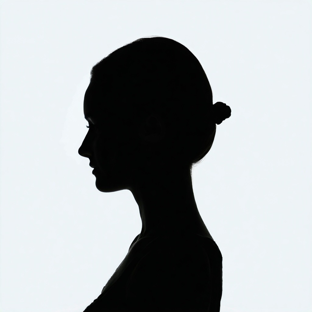 side profile silhouette of a womans face-3