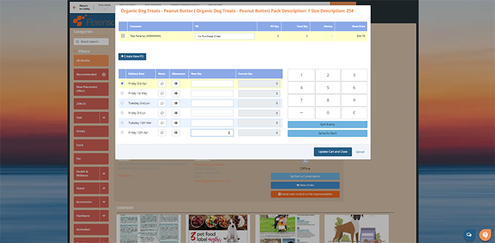 Ordering for online events