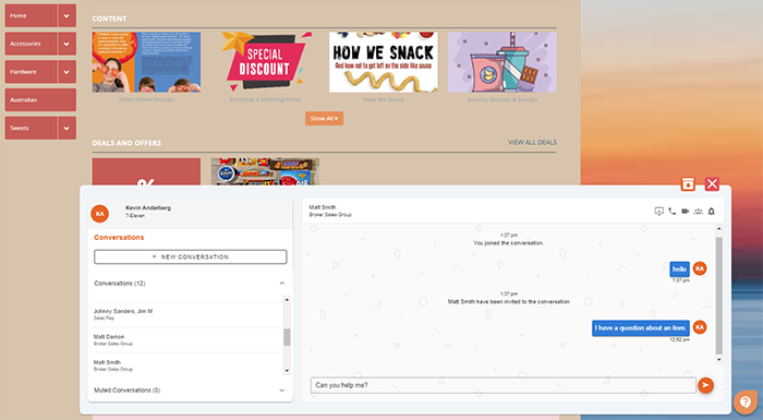 Virtual events - integrated chat feature